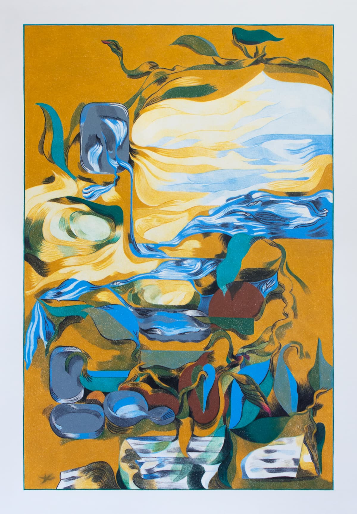 Kangastus| 70 x 100 cm| Wax pastel on paper| 2023