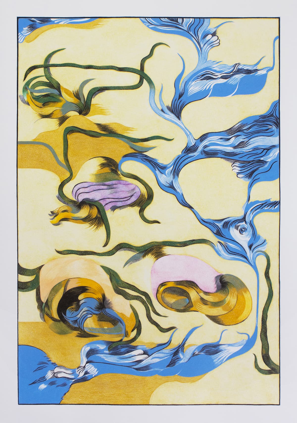 Muistin taas millainen olen| 70 x 100 cm| Wax pastel on paper| 2024